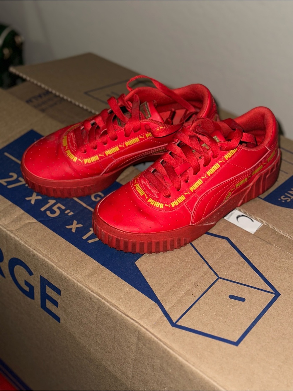 Puma Red Kids Low-Top Sneakers